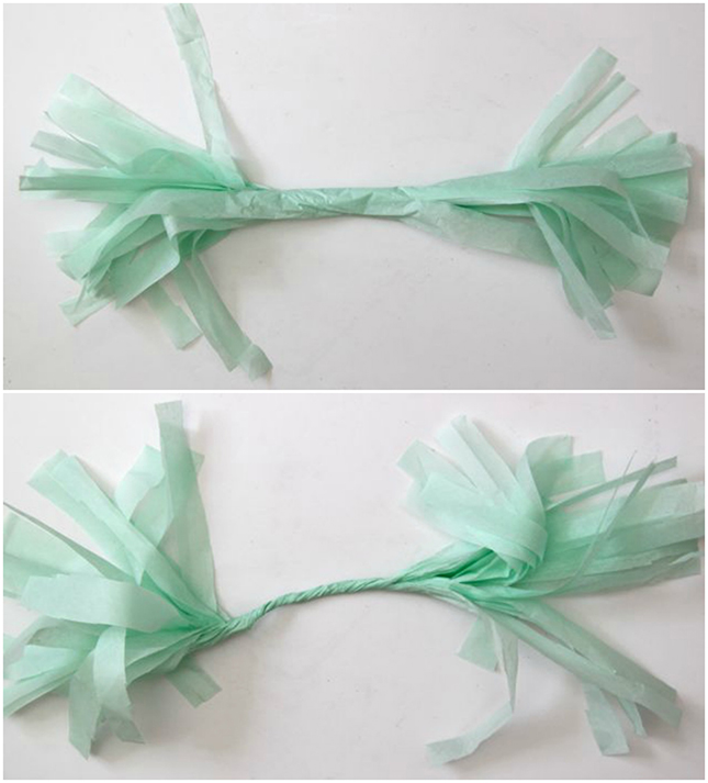 how to make tassels out of tissue paper