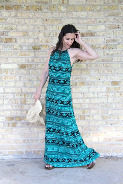 halter neck maxi dress pattern