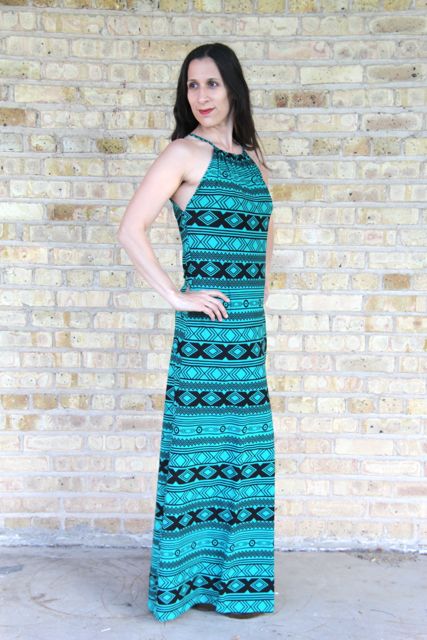 halter neck maxi dress pattern