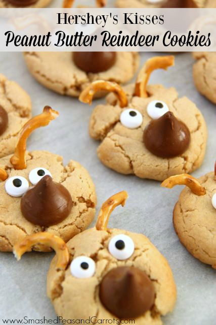 http://smashedpeasandcarrots.com/wp-content/uploads/2015/12/Hersheys-Kisses-Peanut-Butter-Reindeer-Cookies01.jpg