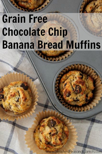 5-Ingredient Grain-Free Chocolate Chip Banana Bread Muffins