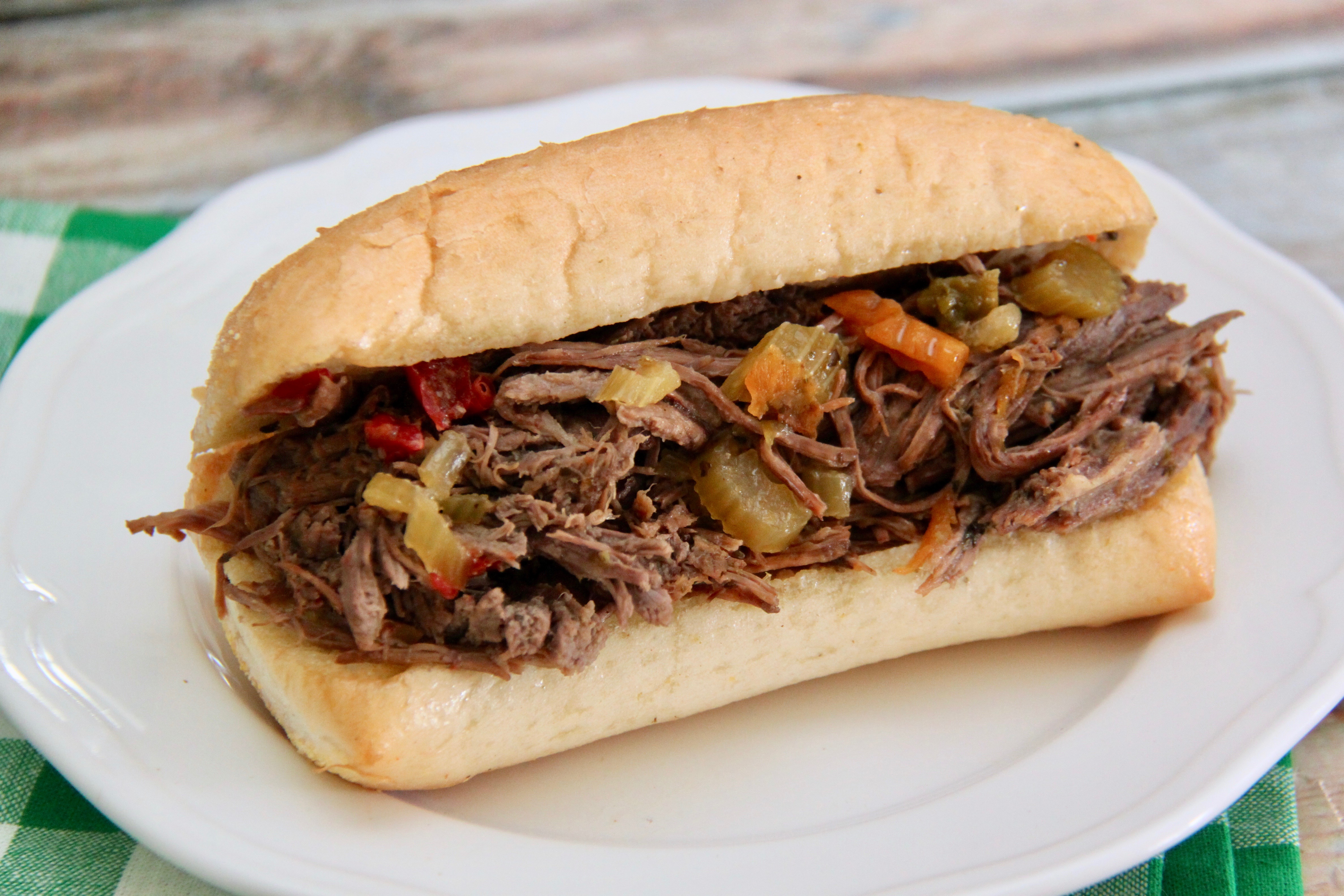 Instant Pot Italian Beef - Smashed Peas & Carrots