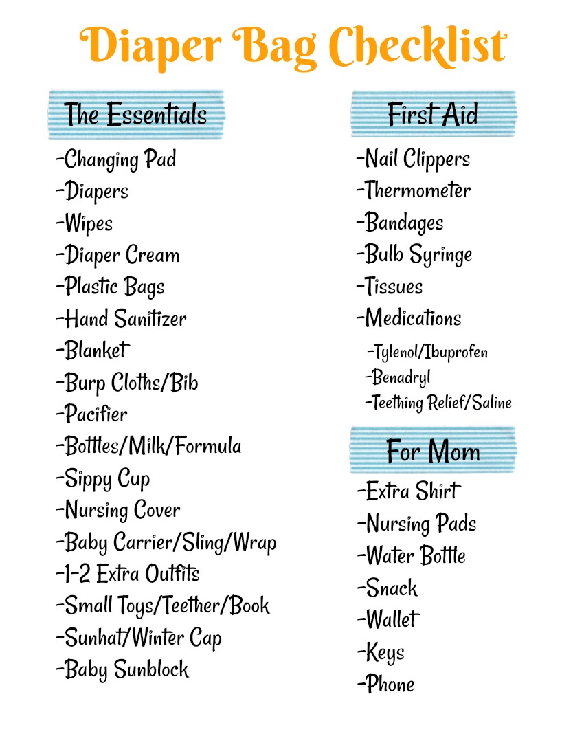 Diaper Bag Checklist Free Printable and Meijer Stores GIVEAWAY! Smashed Peas & Carrots