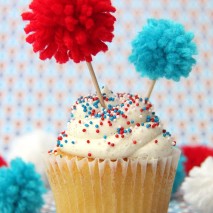 TUTORIAL: Easy Pom-Pom Firecracker Cupcake Toppers