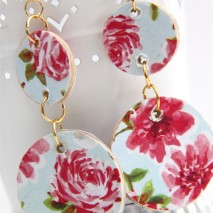 How to Make Floral Wooden Circle Earrings