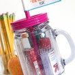 Really cute mason jar tumbler Teacher Gift with FREE printable flags!