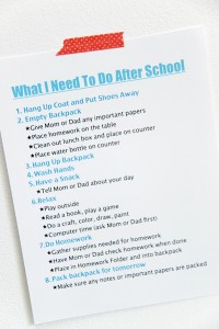 After School Routine-FREE Printable - Smashed Peas &amp; Carrots