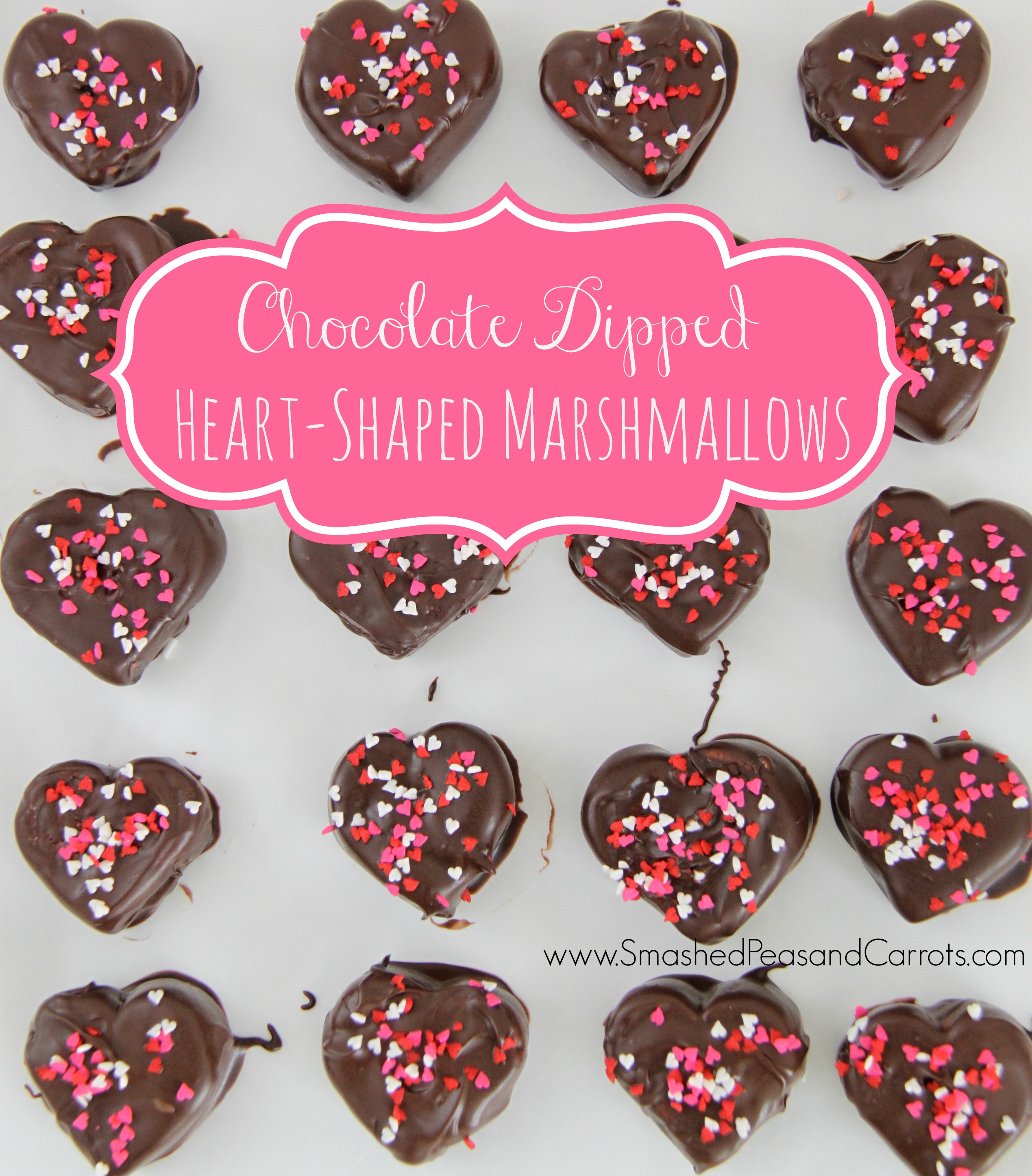 Gift Idea: Chocolate Dipped Heart-Shaped Marshmallows - Smashed