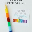 Colorful Crayon Birthday Tag with FREE Printable. This is such a cute idea! // Smashed Peas and Carrots