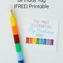 Colorful Crayon Birthday Tag with FREE Printable
