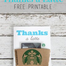 Free Printable: Thanks A Latte Coffee Gift Card