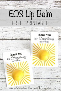 EOS Lip Balm Thank You FREE Printable - Smashed Peas &amp; Carrots