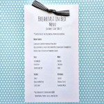 Father's Day Breakfast in Bed Menu Free Printable