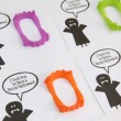 Super Cute Trick or Treat Plastic Fangs Treat with FREE Printable! // SmashedPeasandCarrots.com