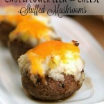 Cauliflower Leek and Cheese Stuffed Mushrooms Recipe // SmashedPeasandCarrots.com