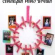 How to make a Clothespin Photo Wreath // SmashedPeasandCarrots.com