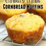 Cranberry Orange Cornbread Muffins Recipe // SmashedPeasandCarrots.com