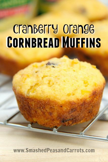 Cranberry Orange Cornbread Muffins Recipe // SmashedPeasandCarrots.com