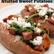 Chicken & Apple Sausage and Goat Cheese Stuffed Sweet Potatoes Recipe // SmashedPeasandCarrots.com