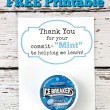 Teacher Gift Idea: 'Thank You for Your Commit-Mint' with FREE Printable // SmashedPeasandCarrots.com
