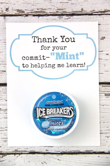 Teacher Gift Idea: 'Thank You for Your Commit-MINT' with FREE Printable ...