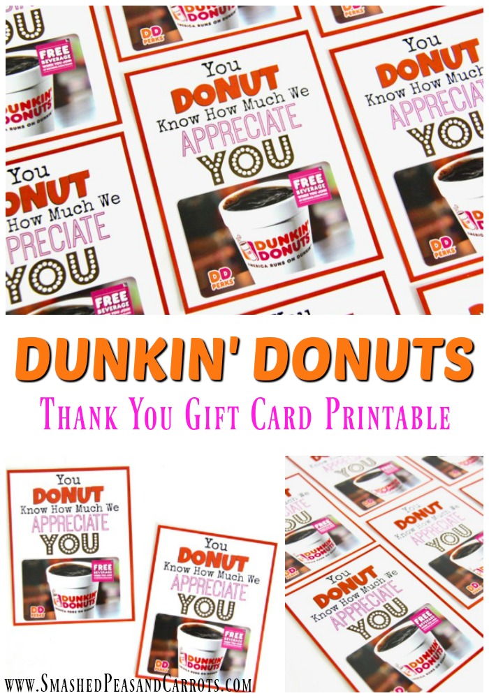 Dunkin Donuts Thank You Printable
