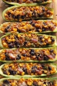 Mexican Stuffed Zucchini Boats - Smashed Peas & Carrots