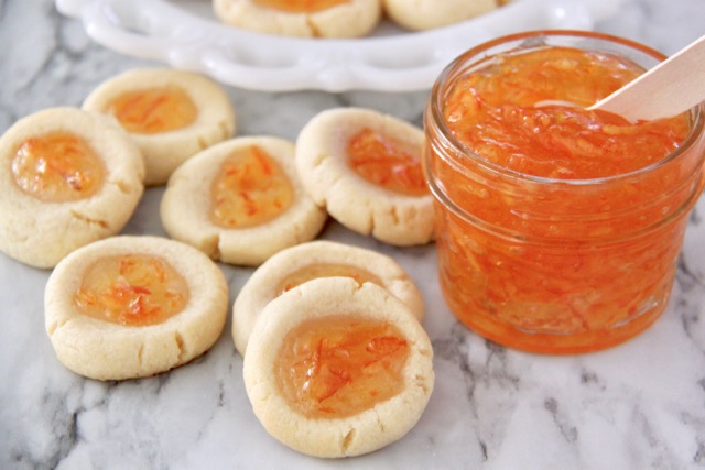 Orange Marmalade Thumbprint Cookies