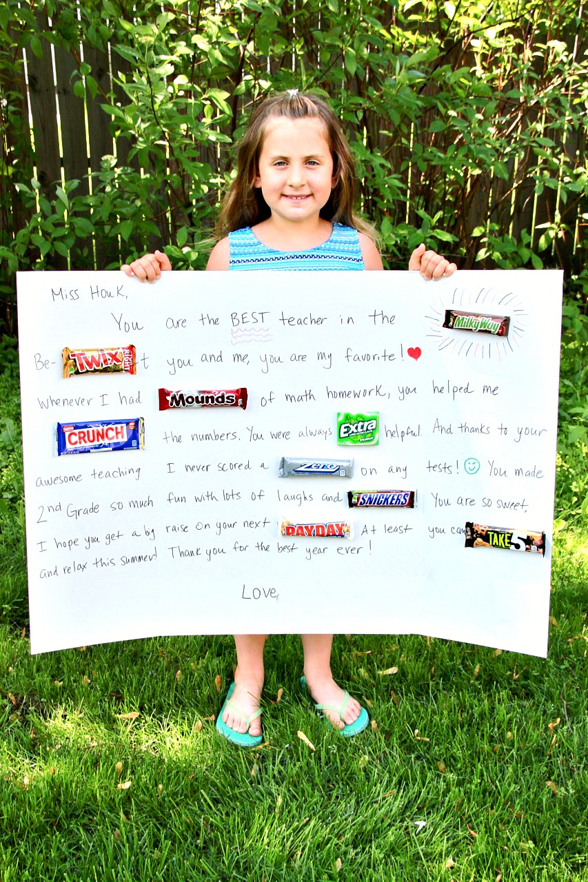 teacher appreciation candy posterboard