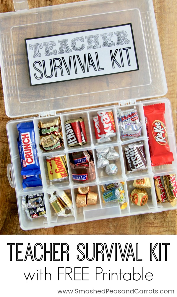 Teacher Survival Kit with FREE Printable Smashed Peas Carrots