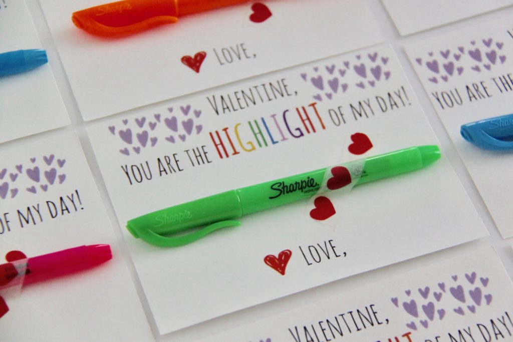Highlighter Valentine Card with Free Printable - Smashed Peas &amp; Carrots