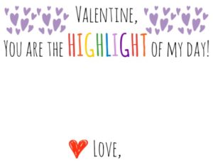 Highlighter Valentine Card with Free Printable - Smashed Peas &amp; Carrots